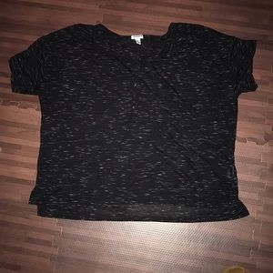 Old Navy black and white half button top